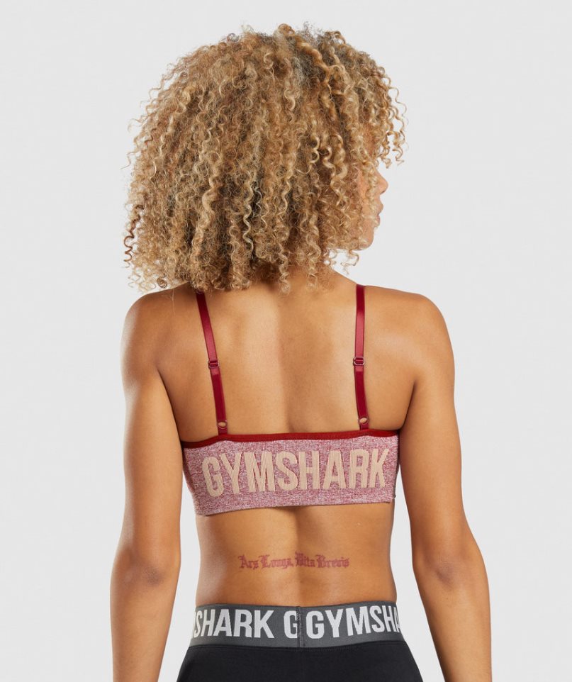 Women's Gymshark Flex Strappy Sports Bra Burgundy | CA A37ND5